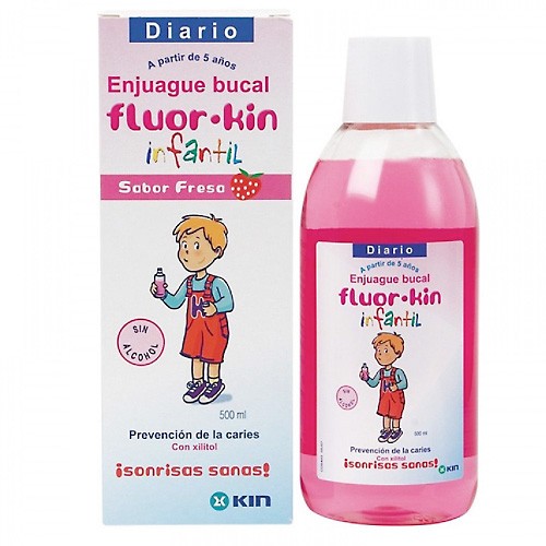 Imagen de Fluorkin infantil enjuague fresa 500ml