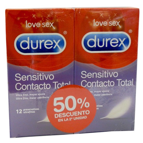 Imagen de PRESERVA.DUREX DUPLO CONT TOTAL 12 UND