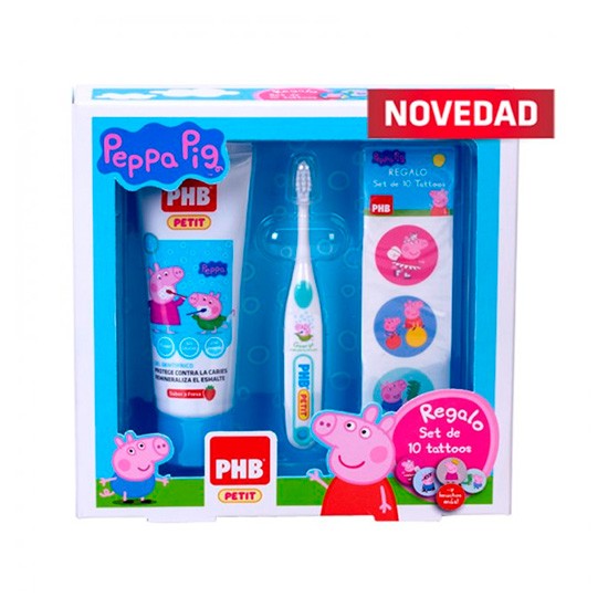 Imagen de PHB Pack Petit Peppa Pig cepillo dental + dentífrico + gadget diseño 1u