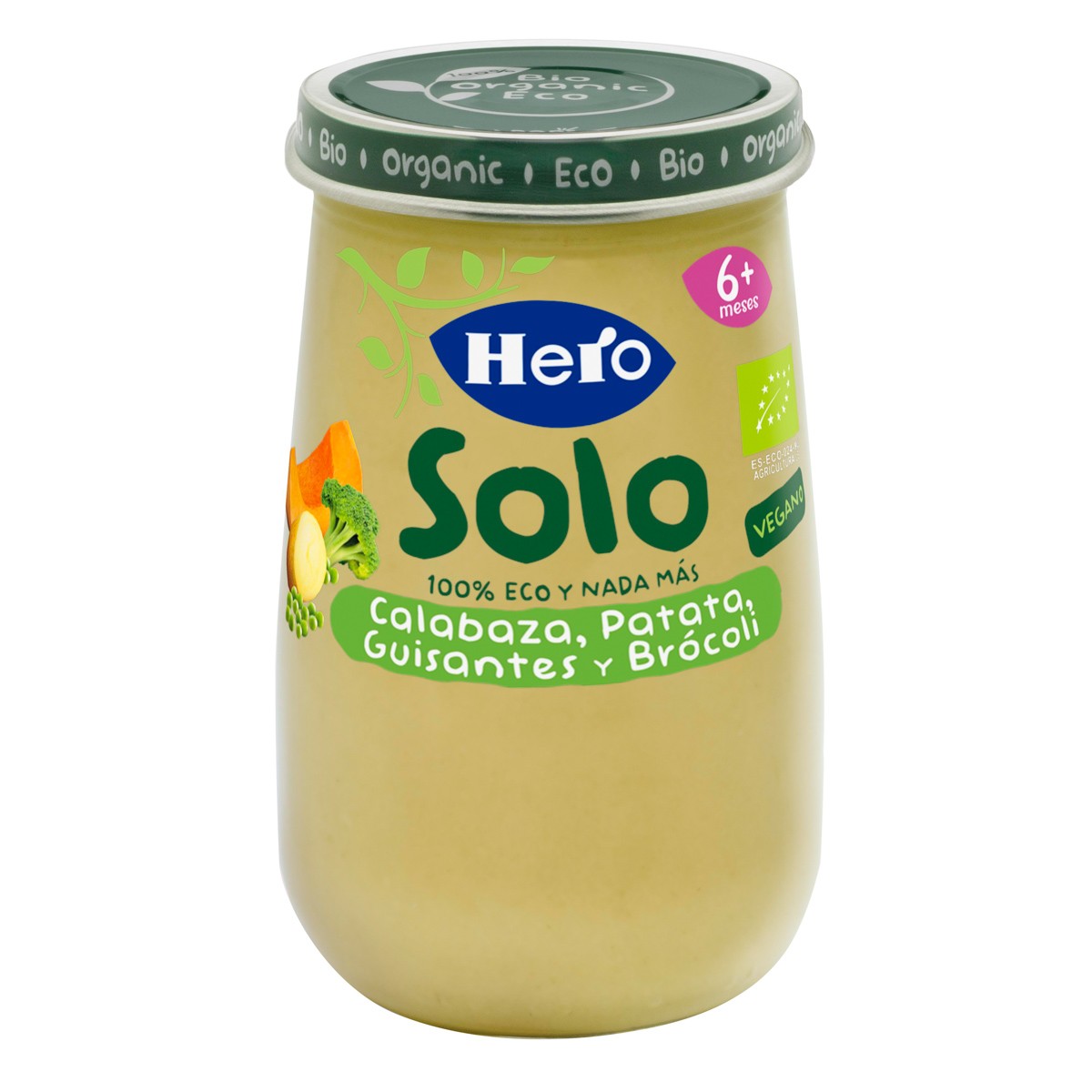 Imagen de Hero Baby Solo ecológico crema de calabaza y puré de patatas 190g