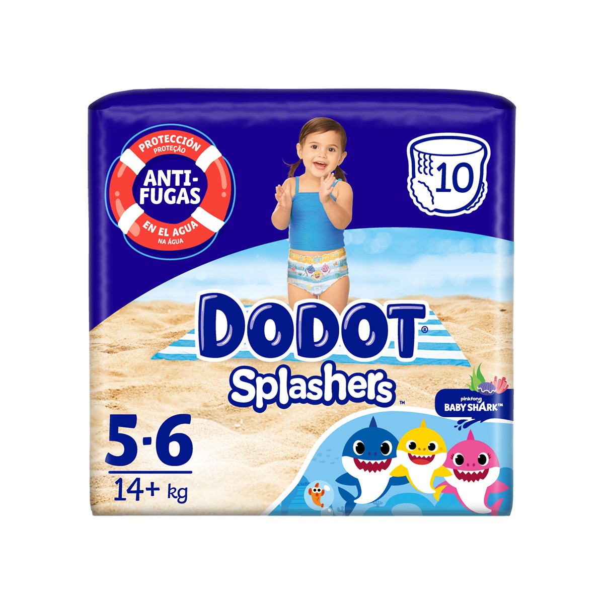 Imagen de Dodot Pañal splashers T/5  +14kg  10uds