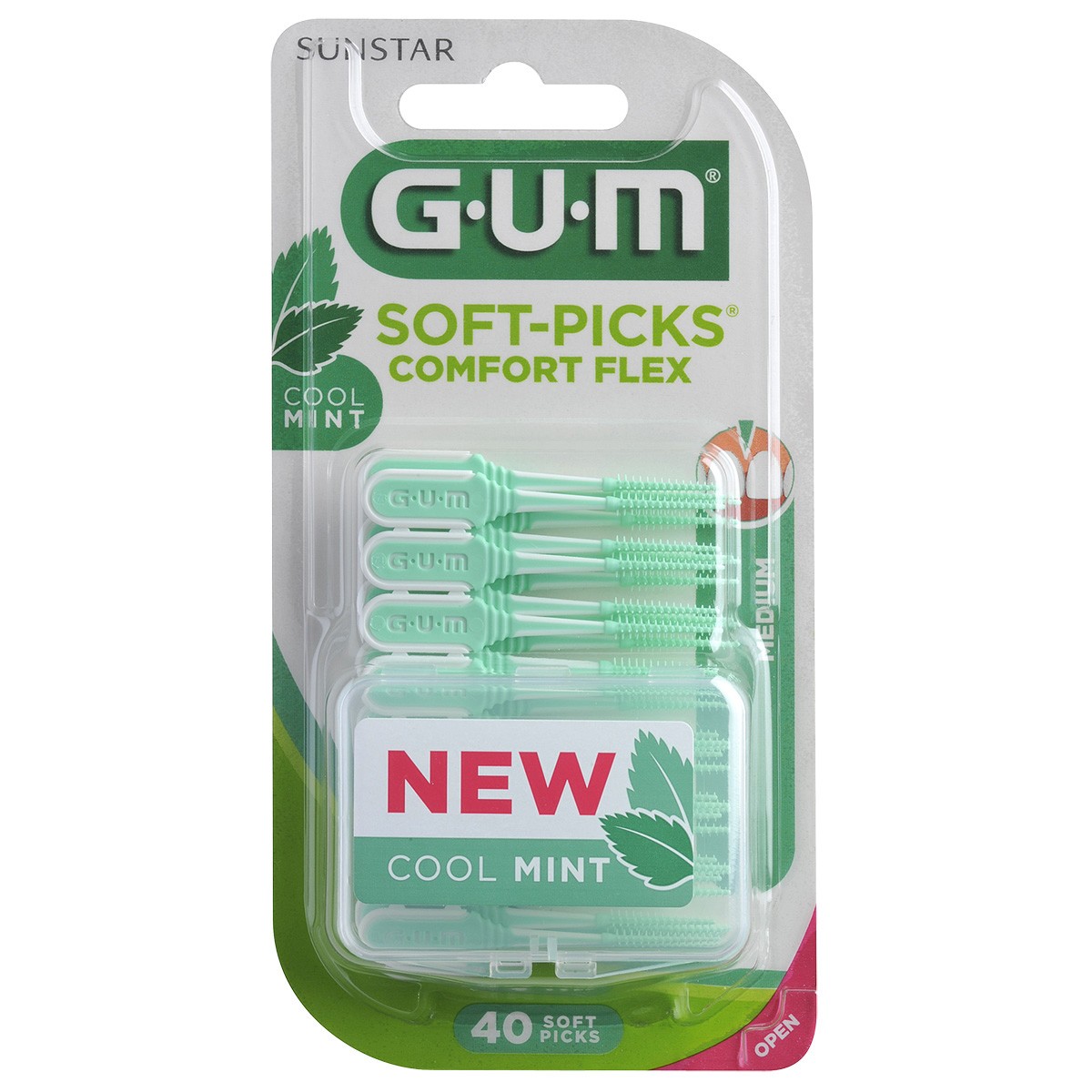 Imagen de Gum soft picks confort flex reg mint 40uds