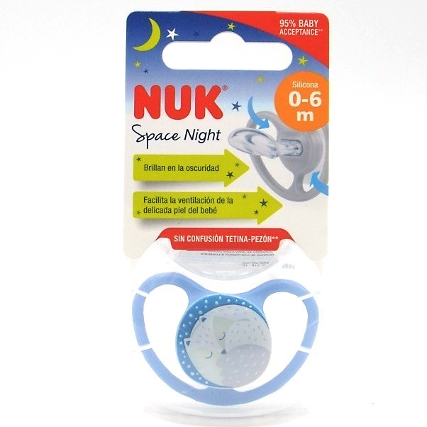 Imagen de Nuk chupete Space Night silicona 0-6 meses