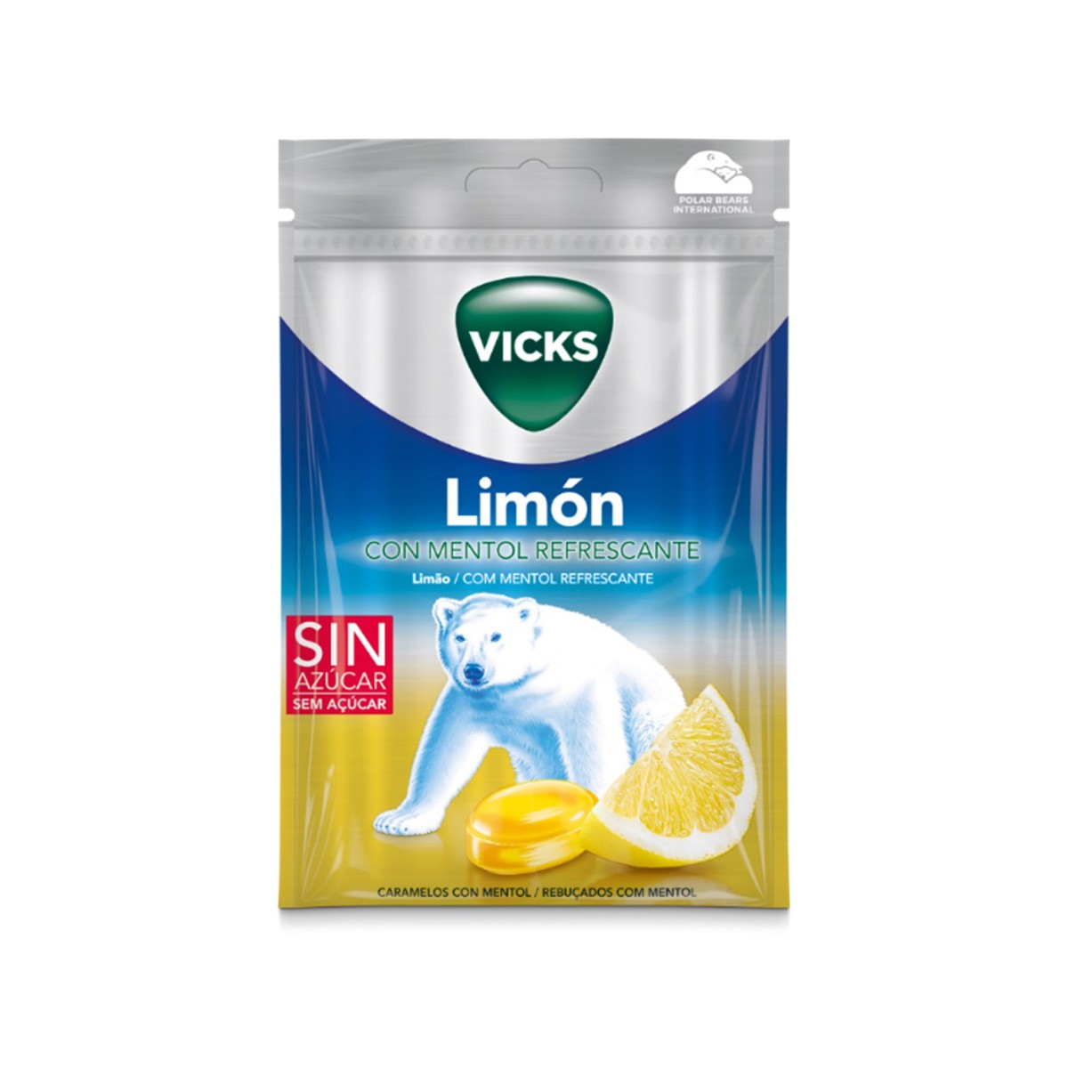 Imagen de Vicks caramelos duros de limón con mentol Praims 72g