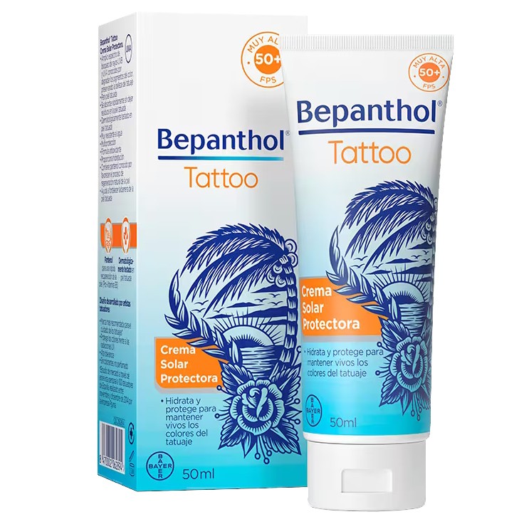 Imagen de BepantholTattoo Spf 50+ crema solar protectora 50ml