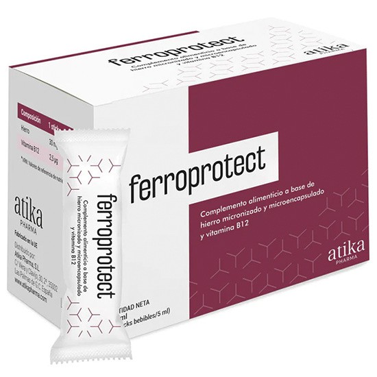 Imagen de Atika Ferroprotect suplemento de hierro y vitamina B12 30 sticks