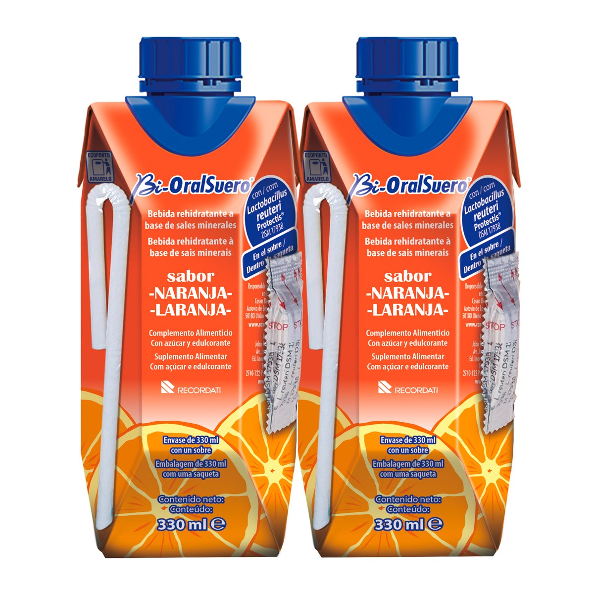 Imagen de Bioralsuero Naranja pack 2 brick x 330ml