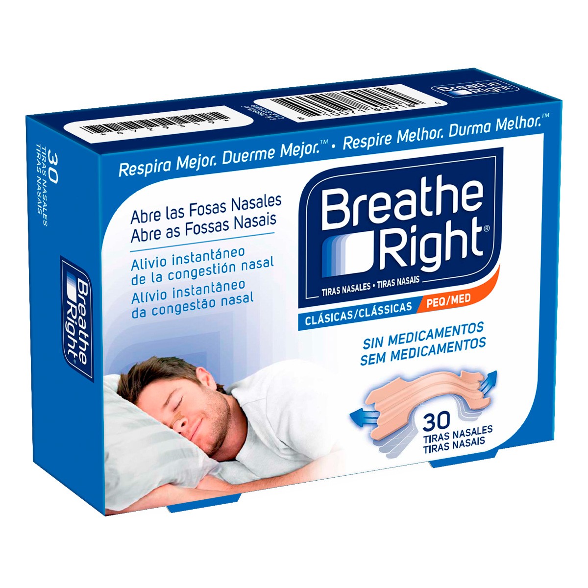 Imagen de Breathe right tira nasal peq/med 30u