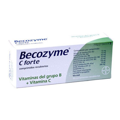 Imagen de Becozyme c forte 30 grageas